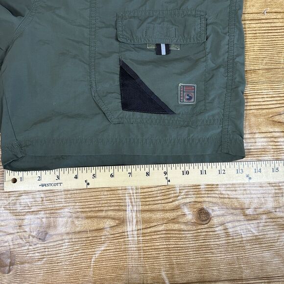 Vintage Eddie Bauer Ebtek Shorts Mens Size Large Green Nylon Belted Lined Hiking - Picture 9 of 12
